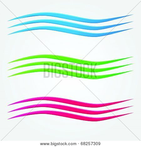 Abstract Vector Colorful Business Wave Line Set