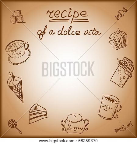 Card with the image of a sweet food