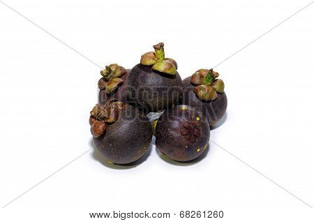 Mangosteen on white
