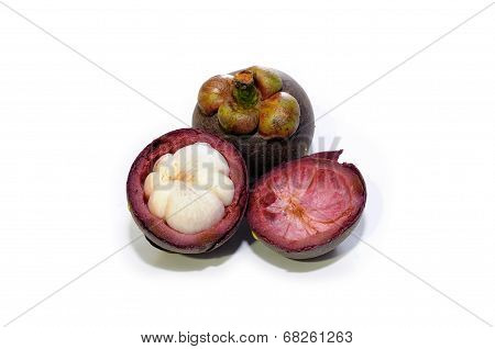 Mangosteen on white