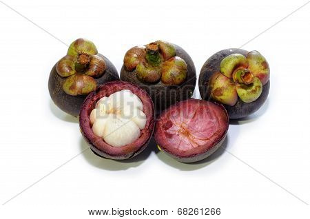 Mangosteen on white