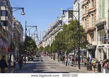 LONDON, UK - JULY 03, 2014  Selfridges superstore on Oxford street,  shopping mail with famous fashi