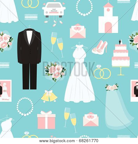 Wedding seamless background pattern