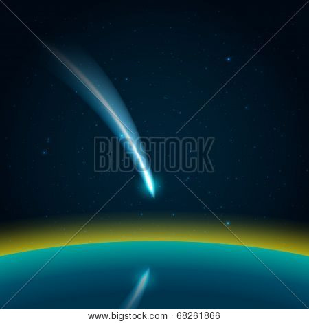 Comet In Space Vector