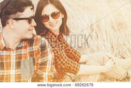 Hipster Couple, With Sunlight Effect