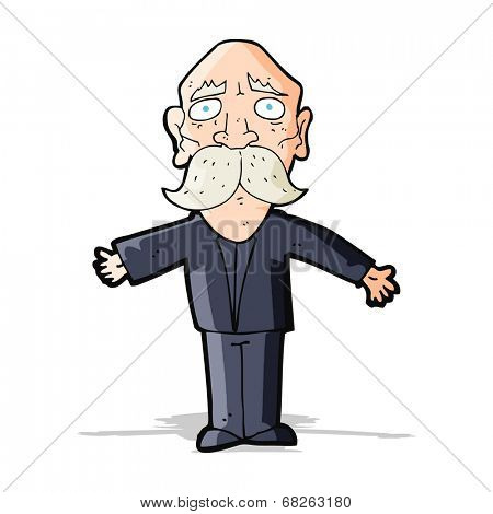 cartoon disappointed old man