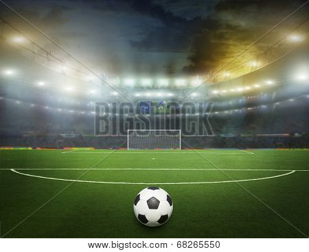 stadium with fans the night before the match 