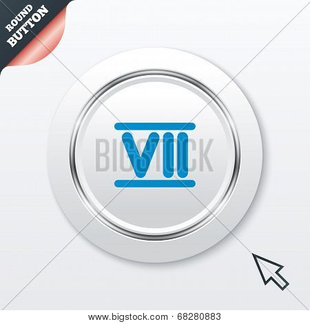 Roman numeral seven icon. Roman number seven sign.