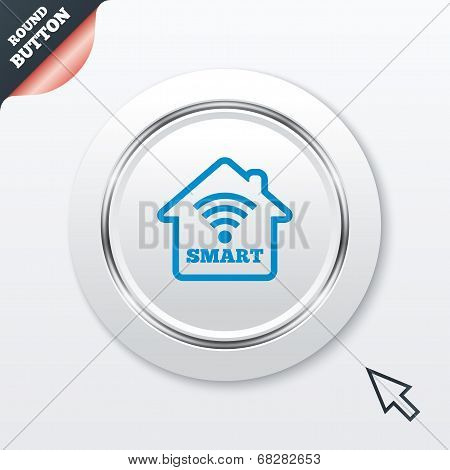 Smart home sign icon. Smart house button.