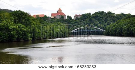 view of the castle Veveri Dam, Czech Republic, Europe
