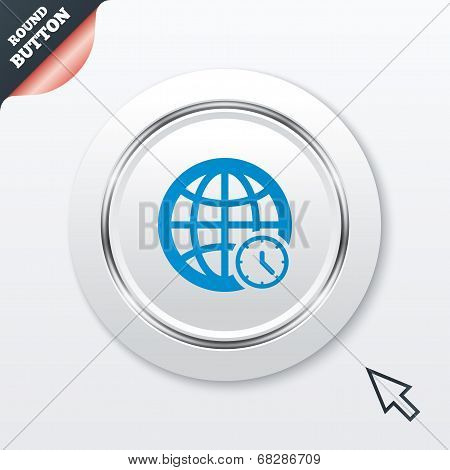 World time sign icon. Universal time symbol.