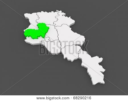 Map of Aragatsotn. Armenia. 3d