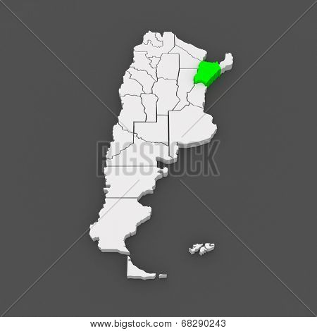 Map of Corrientes. Argentina. 3d