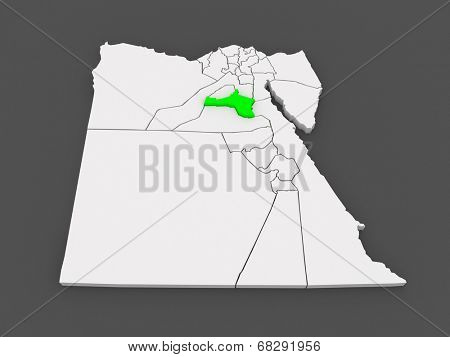 Map of Beni Suef. Egypt. 3d