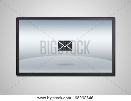 Tv Display With Email Letter Icon