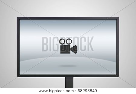 Desktop Monitor Display With Movie Icon