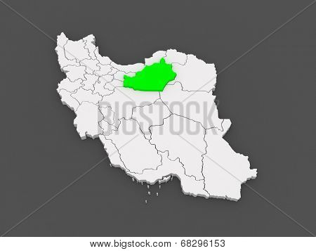 Map of Semnan. Iran. 3d