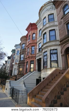Famous New York City brownstones in Prospect Heights neighborhood in Brooklyn