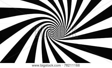 Black and white hypnotic spiral