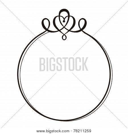 decorative round frame with monogram