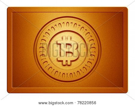 Orange Metallic Bitcoin Plate