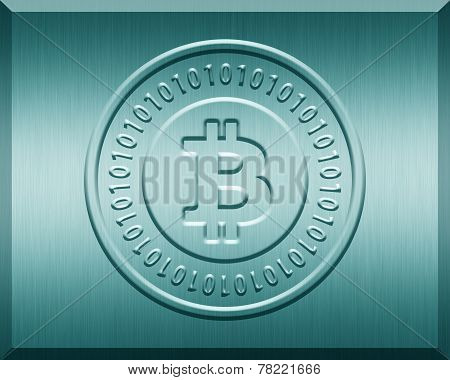 Cyan Metallic Bitcoin Plate