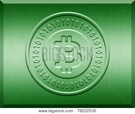 Green Metallic Bitcoin Plate