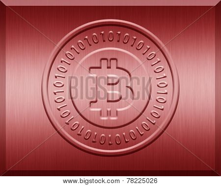 Red Metallic Bitcoin Plate