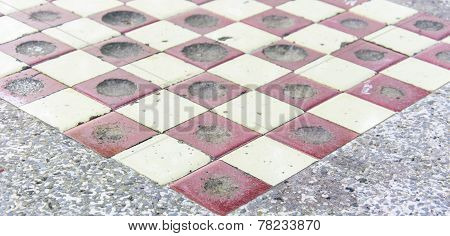Checkers On A Marbel  Table
