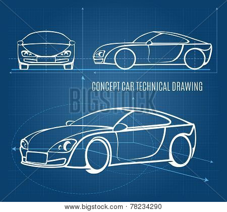 Concept car technical drawing