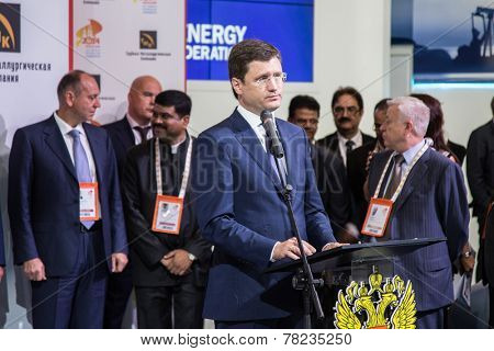 MOSCOW, RUSSIA, JUNE, 16: Russian Energy Minister Alexander Novak. 21st World Petroleum Congress, June, 16, 2014 at Crocus Expo  in Moscow, Russia