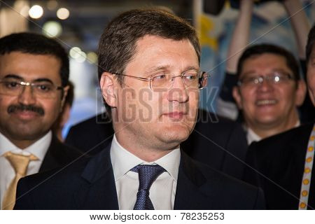 MOSCOW, RUSSIA, JUNE, 16: Russian Energy Minister Alexander Novak. 21st WPC, June, 16, 2014 at Crocus Expo  in Moscow, Russia