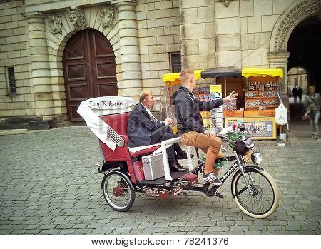 Man In Rickshaw Tour Of Dresden