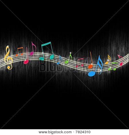 Notas de música colorida