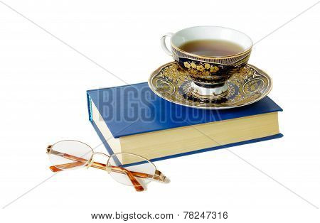 Tea, Book And Glasses