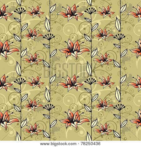 Vintage floral seamless pattern