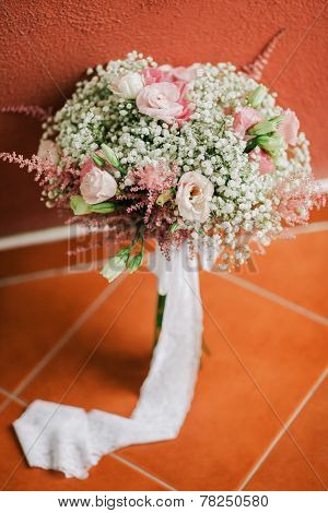 Wedding Bouquet In Creamy Fine Art Style