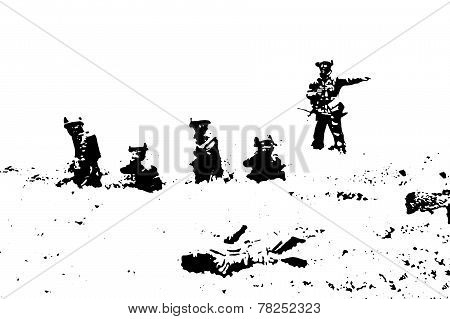 Soldiers in battlefield