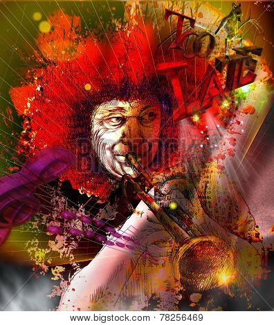Musician: Trumpet Player (mixed Media Art)