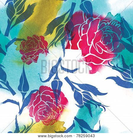 Seamless Watercolor Floral Pattern