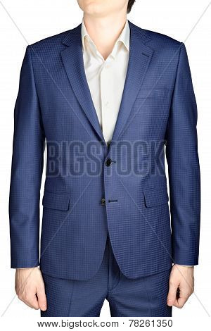 Sapphire Suit For Men, With Texture In Small Cells, Isolated.