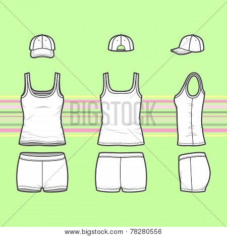 Top, Cap And Shorts Set