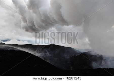 Mountain Landscape Of Kamchatka: A Volcanic Eruption Area