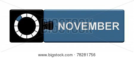 Puzzle Button black blue: Month November
