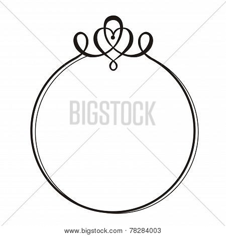decorative round frame with monogram