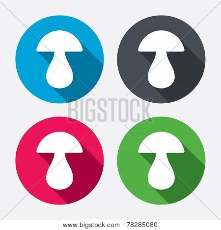 Mushroom sign icon. Boletus mushroom symbol.