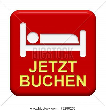 Button with Bed Icon: Book now