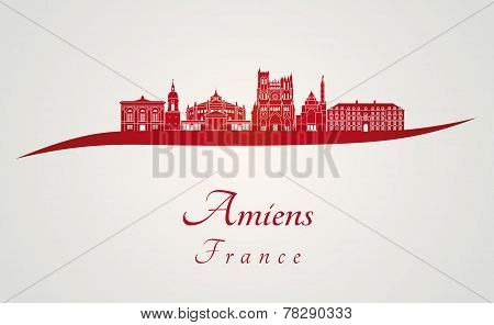 Amiens Skyline In Red