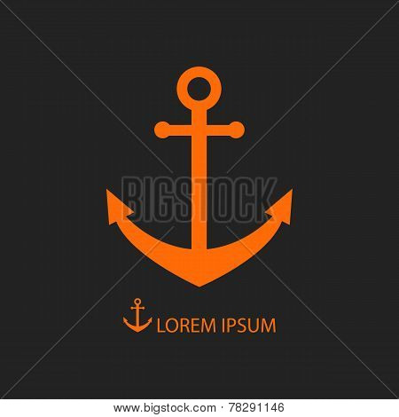 Orange Anchor Logo On Black