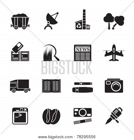 Silhouette  Business and industry icons